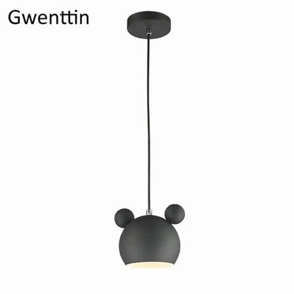 Minimalist matte cartoon mouse pendant light bedroom led lamp