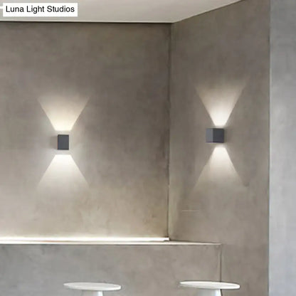 Minimalist matte gray concrete wall sconce – corridor led light