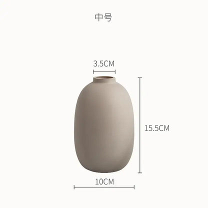 Minimalist matte pastel geometric ceramic vase living room decor