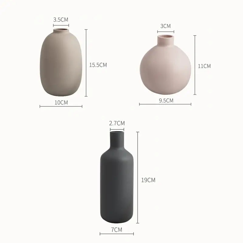 Minimalist matte pastel geometric ceramic vase living room decor