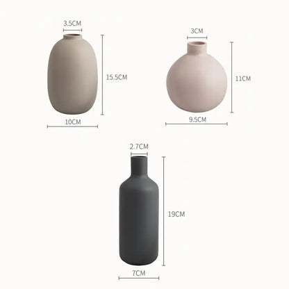 Minimalist matte pastel geometric ceramic vase living room decor