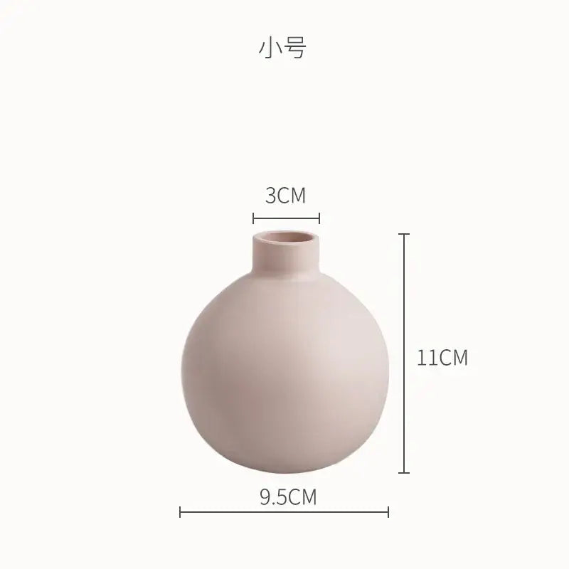 Minimalist matte pastel geometric ceramic vase living room decor