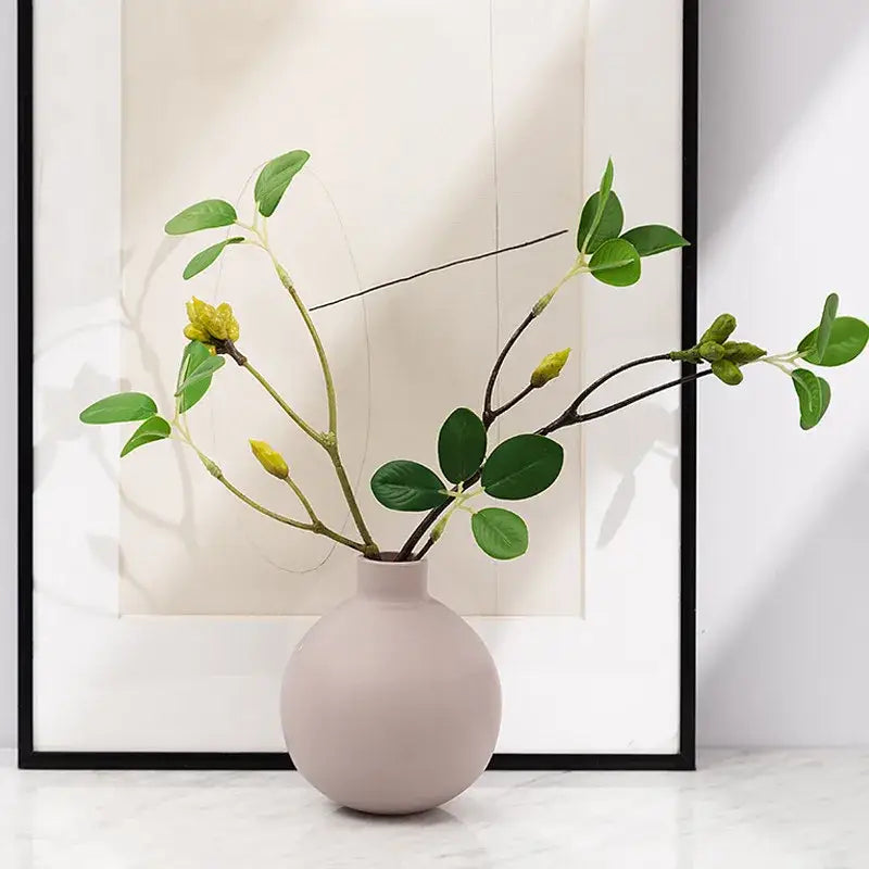 Minimalist matte pastel geometric ceramic vase living room decor