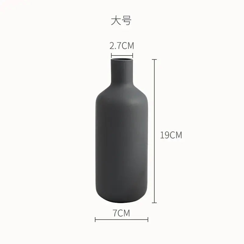 Minimalist matte pastel geometric ceramic vase living room decor