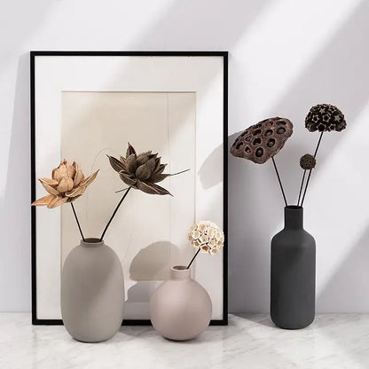 Minimalist matte pastel geometric ceramic vase living room decor