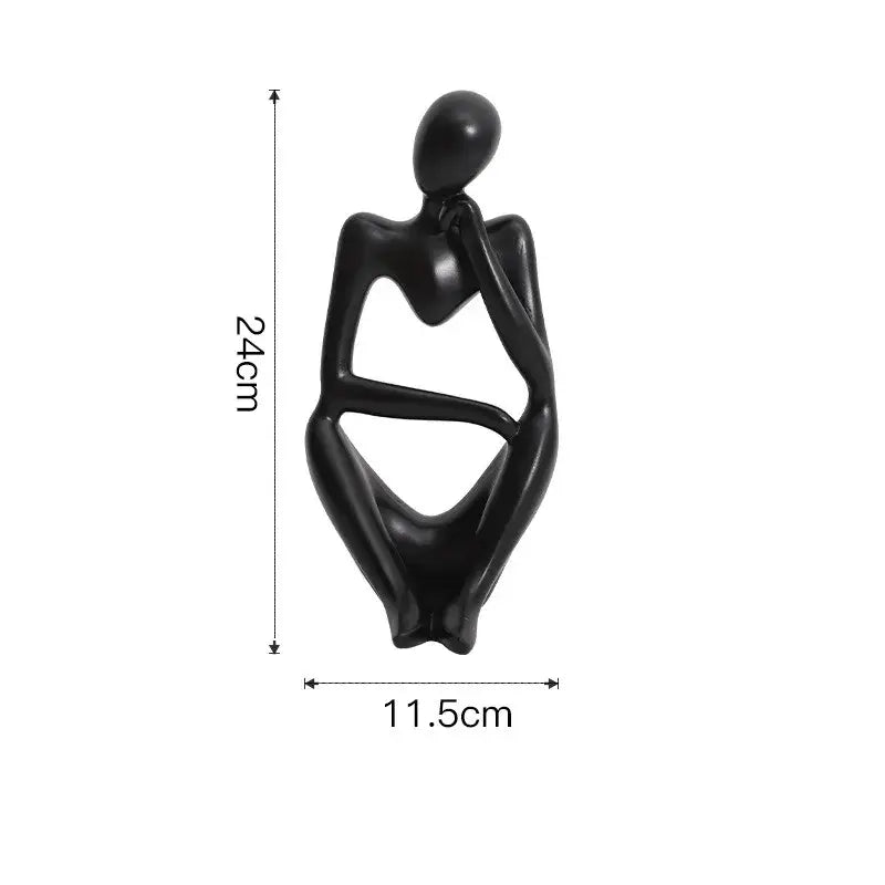 Minimalist matte white abstract thinker woman figurine living room decor