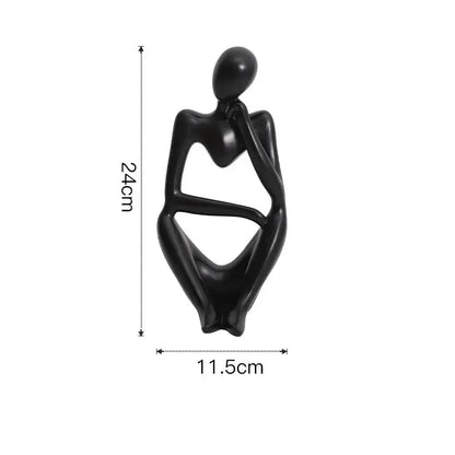 Minimalist matte white abstract thinker woman figurine living room decor