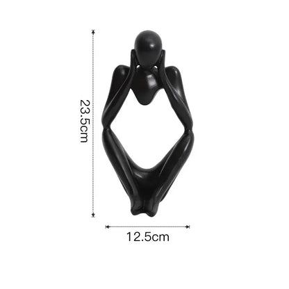 Minimalist matte white abstract thinker woman figurine living room decor