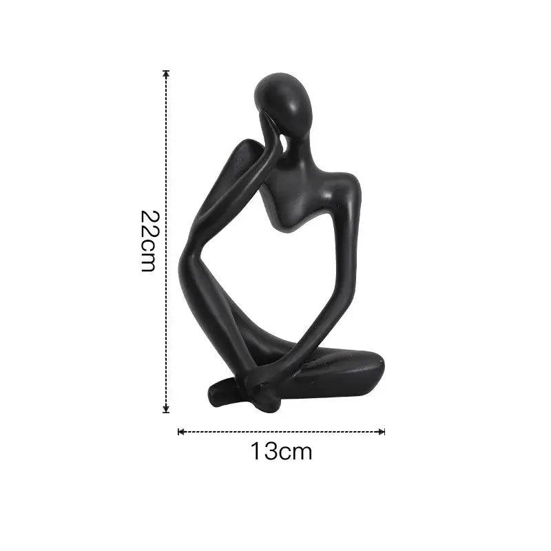 Minimalist matte white abstract thinker woman figurine living room decor