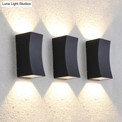 Minimalist metal black curved wall mount sconce for living room lighting