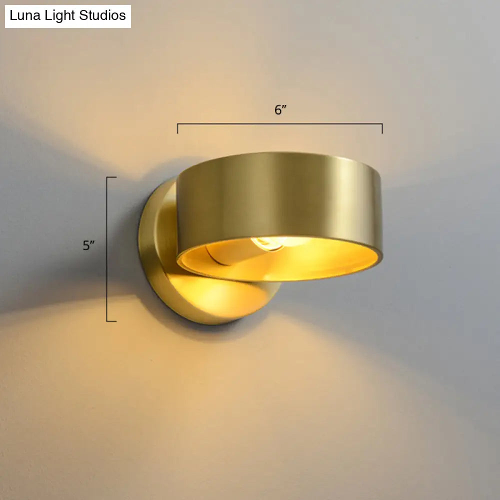 DecorBites™ Minimalist Metal Circle Wall Lamp - Brass Sconce Lighting for Bedroom