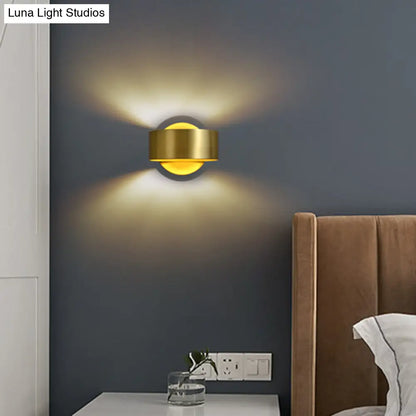 DecorBites™ Minimalist Metal Circle Wall Lamp - Brass Sconce Lighting for Bedroom