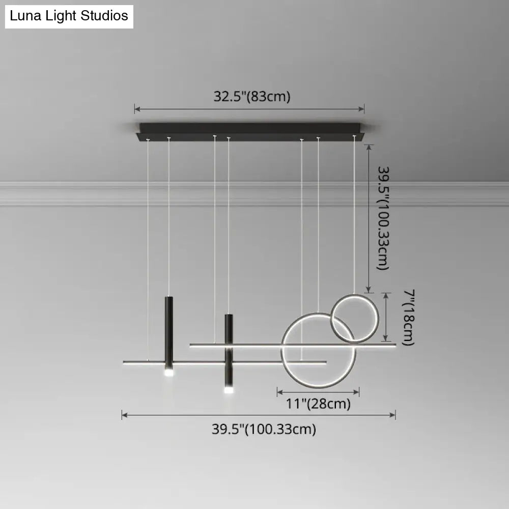 DecorBites™ Minimalist Metal Dinner Suspension Lamp with LED Island Pendant and Spotlight