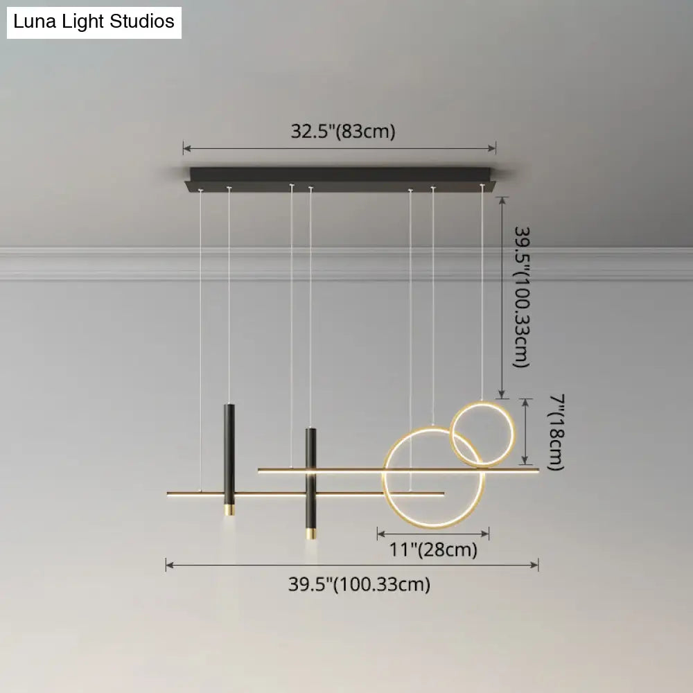 DecorBites™ Minimalist Metal Dinner Suspension Lamp with LED Island Pendant and Spotlight