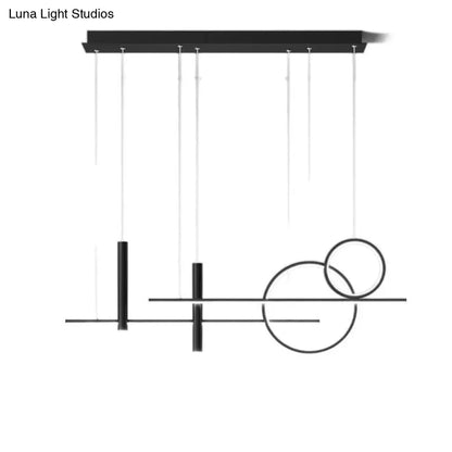 DecorBites™ Minimalist Metal Dinner Suspension Lamp with LED Island Pendant and Spotlight