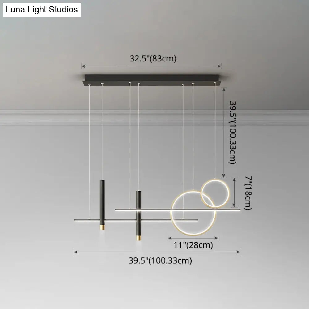 DecorBites™ Minimalist Metal Dinner Suspension Lamp with LED Island Pendant and Spotlight