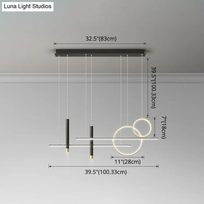 DecorBites™ Minimalist Metal Dinner Suspension Lamp with LED Island Pendant and Spotlight