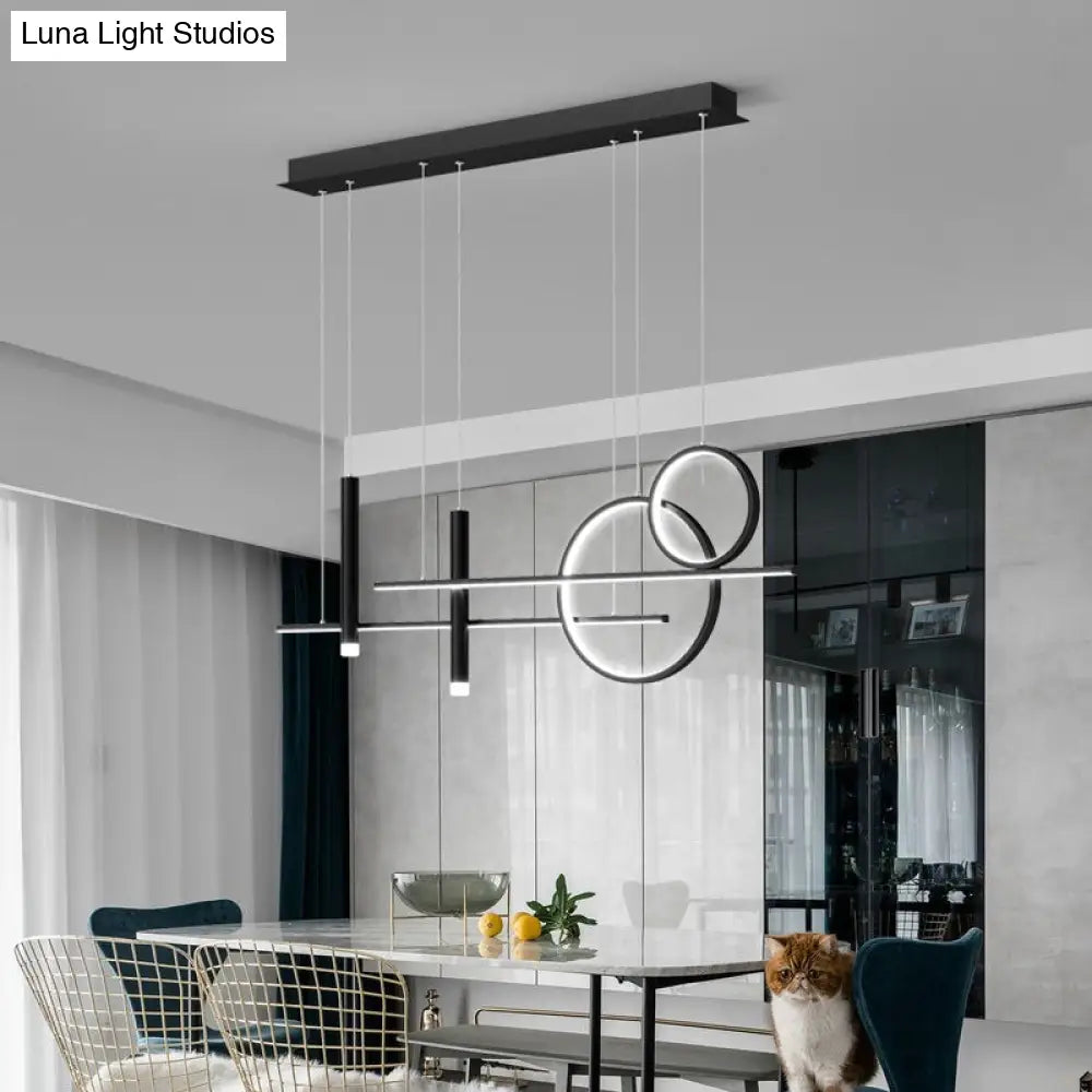 DecorBites™ Minimalist Metal Dinner Suspension Lamp with LED Island Pendant and Spotlight