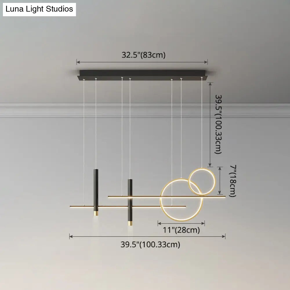 DecorBites™ Minimalist Metal Dinner Suspension Lamp with LED Island Pendant and Spotlight