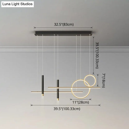 DecorBites™ Minimalist Metal Dinner Suspension Lamp with LED Island Pendant and Spotlight