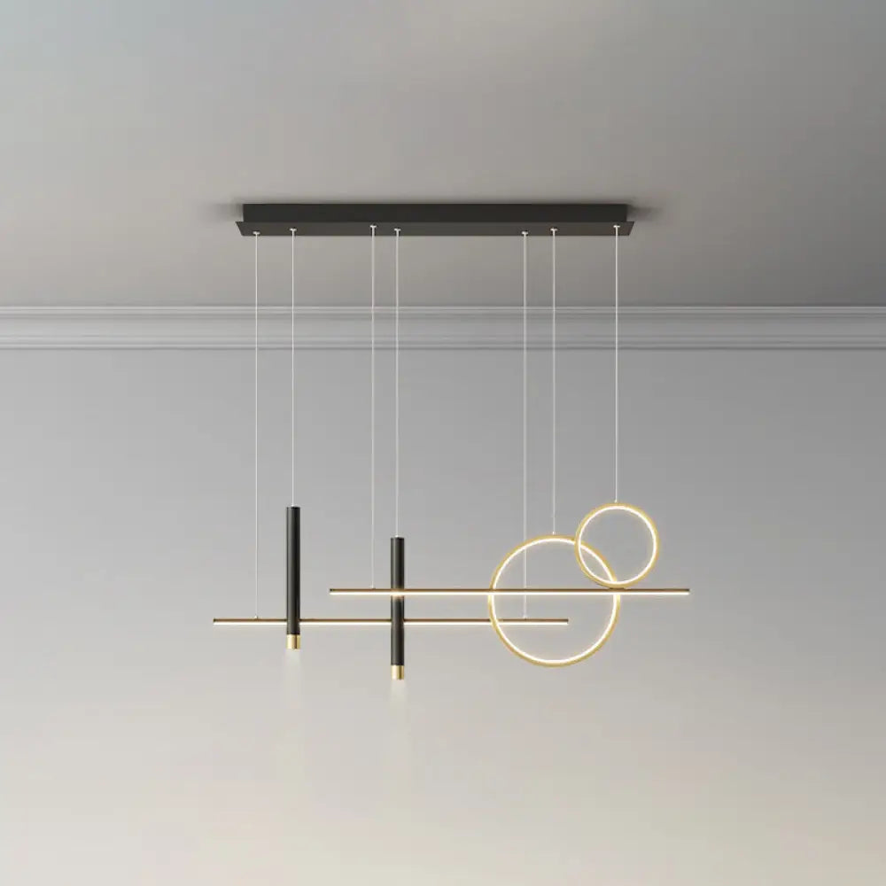 DecorBites™ Minimalist Metal Dinner Suspension Lamp with LED Island Pendant and Spotlight
