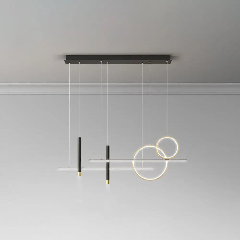 DecorBites™ Minimalist Metal Dinner Suspension Lamp with LED Island Pendant and Spotlight