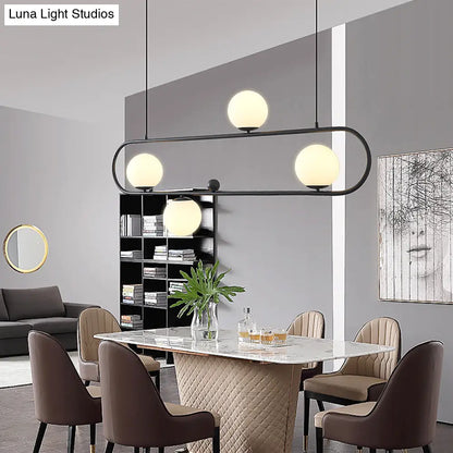 DecorBites™ Minimalist Metal Island Light with Milk Glass Shade
