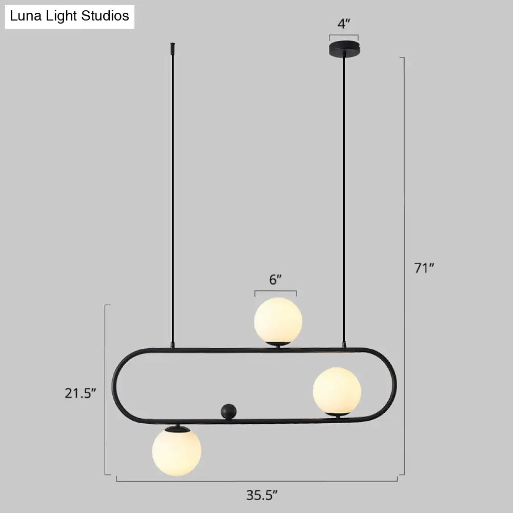 DecorBites™ Minimalist Metal Island Light with Milk Glass Shade