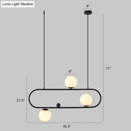 DecorBites™ Minimalist Metal Island Light with Milk Glass Shade