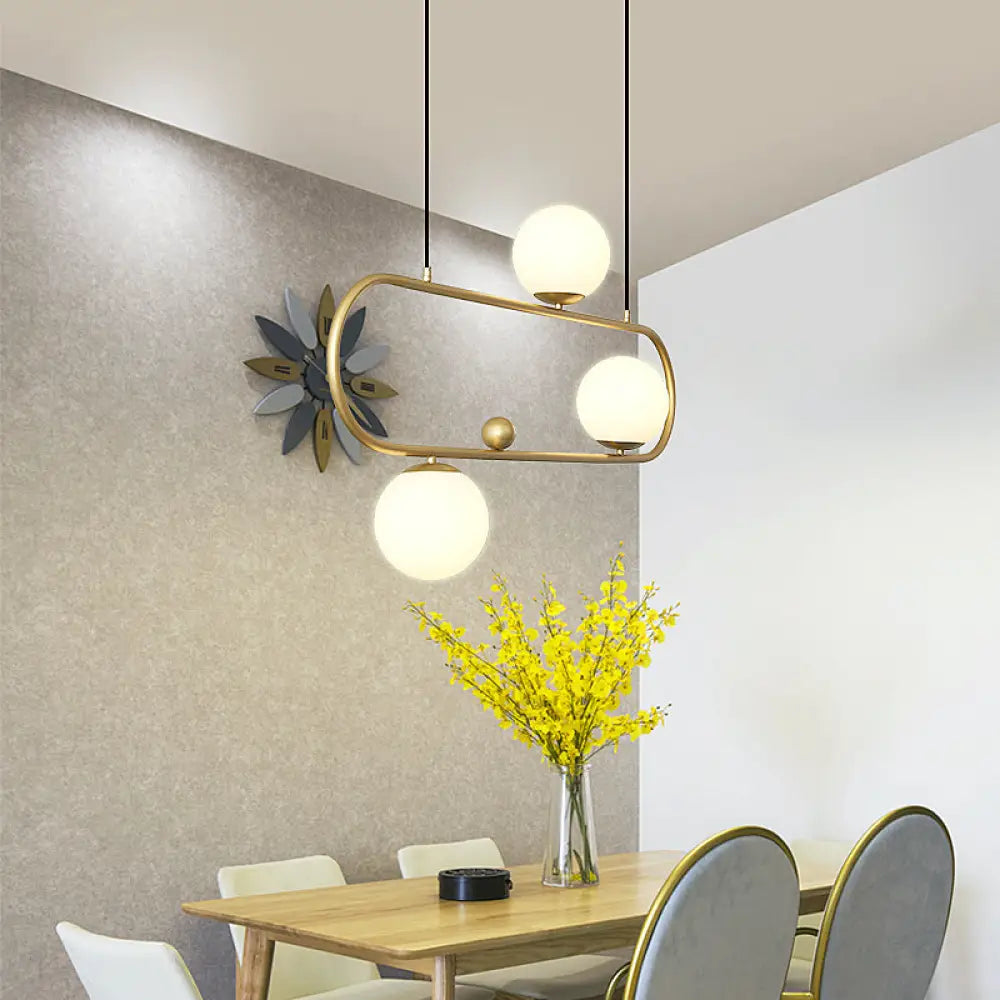 DecorBites™ Minimalist Metal Island Light with Milk Glass Shade