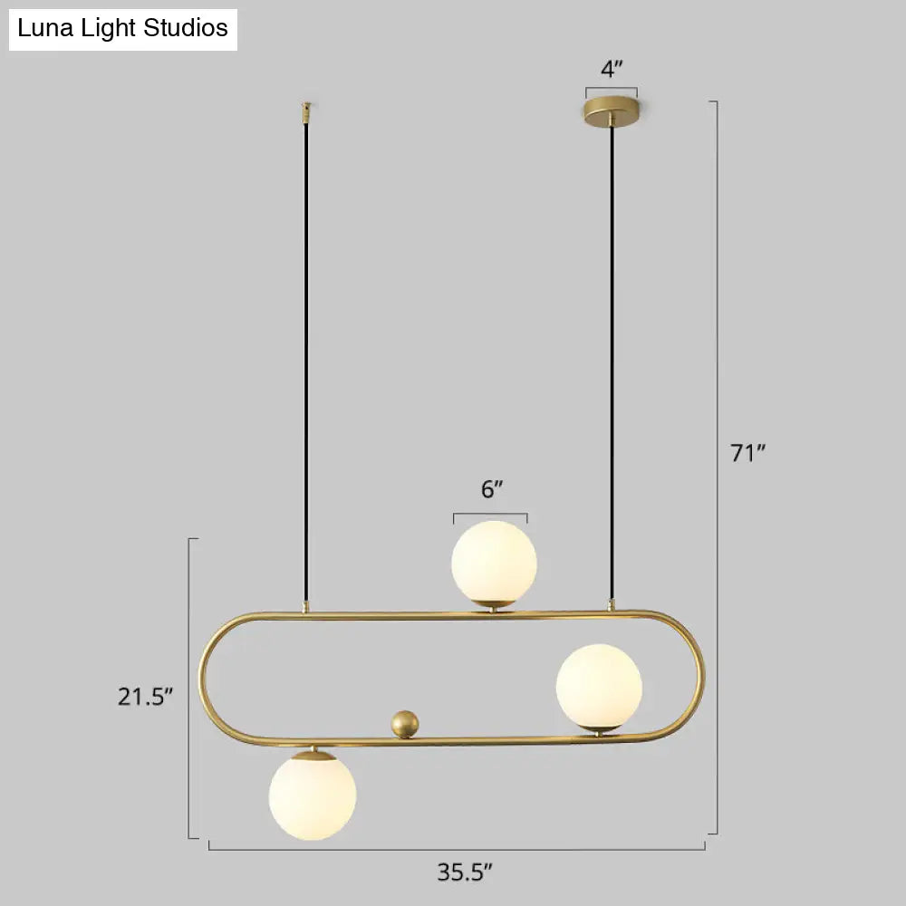 DecorBites™ Minimalist Metal Island Light with Milk Glass Shade