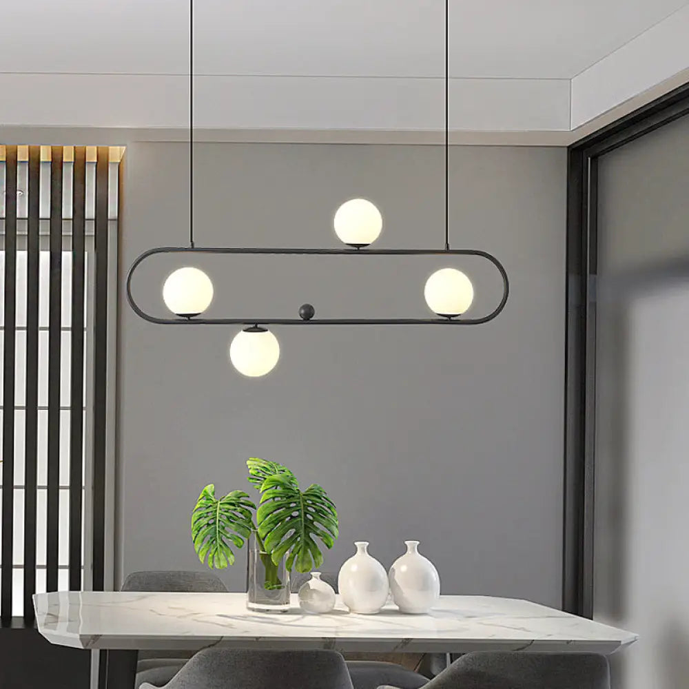 DecorBites™ Minimalist Metal Island Light with Milk Glass Shade