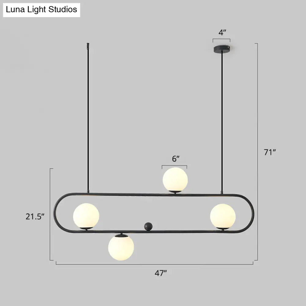 DecorBites™ Minimalist Metal Island Light with Milk Glass Shade