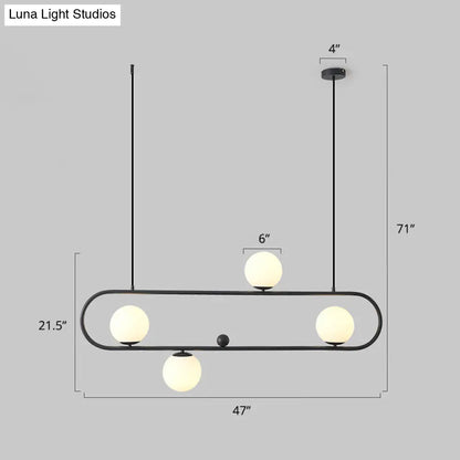 DecorBites™ Minimalist Metal Island Light with Milk Glass Shade