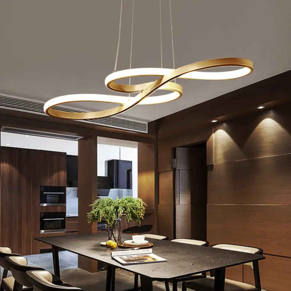 DecorBites™ Minimalist Metal LED Island Light with Musical Notes Design for Dining Room
