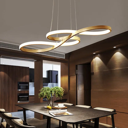 DecorBites™ Minimalist Metal LED Island Light with Musical Notes Design for Dining Room