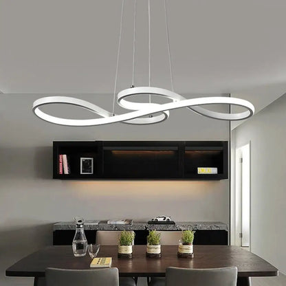 DecorBites™ Minimalist Metal LED Island Light with Musical Notes Design for Dining Room