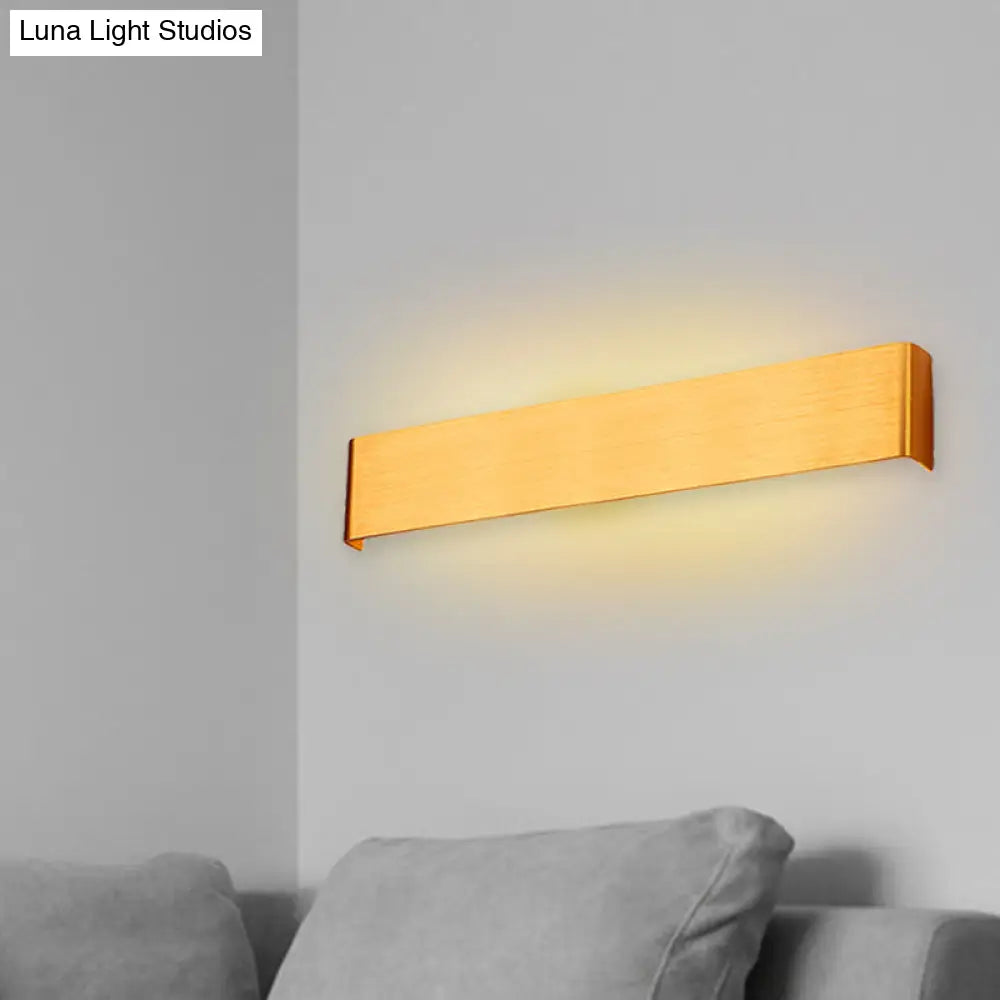 DecorBites™ Minimalist Metal LED Rectangle Wall Light in Black/Silver, Warm/White Lighting - 6"/10" Dia. - Living Room Wall Washer Lamp