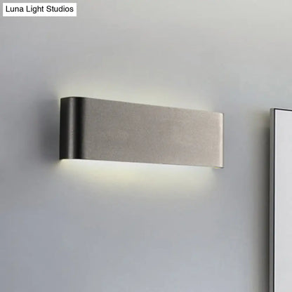 DecorBites™ Minimalist Metal LED Rectangle Wall Light in Black/Silver, Warm/White Lighting - 6"/10" Dia. - Living Room Wall Washer Lamp
