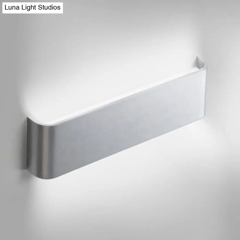 DecorBites™ Minimalist Metal LED Rectangle Wall Light in Black/Silver, Warm/White Lighting - 6"/10" Dia. - Living Room Wall Washer Lamp