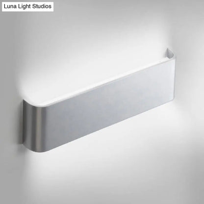 DecorBites™ Minimalist Metal LED Rectangle Wall Light in Black/Silver, Warm/White Lighting - 6"/10" Dia. - Living Room Wall Washer Lamp
