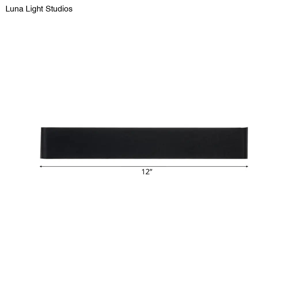 DecorBites™ Minimalist Metal LED Rectangle Wall Light in Black/Silver, Warm/White Lighting - 6"/10" Dia. - Living Room Wall Washer Lamp