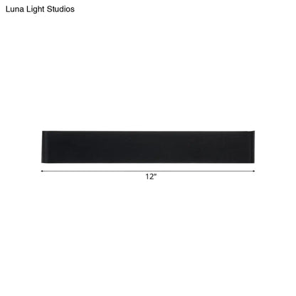 DecorBites™ Minimalist Metal LED Rectangle Wall Light in Black/Silver, Warm/White Lighting - 6"/10" Dia. - Living Room Wall Washer Lamp