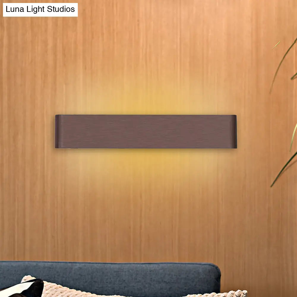 DecorBites™ Minimalist Metal LED Rectangle Wall Light in Black/Silver, Warm/White Lighting - 6"/10" Dia. - Living Room Wall Washer Lamp