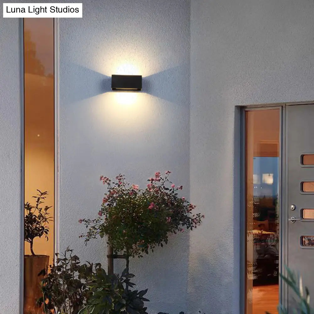 DecorBites™ Minimalist Metal Matte Black Rectangle LED Wall Washer Sconce Light for Yard