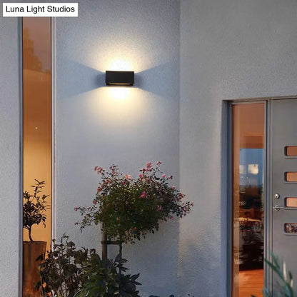 DecorBites™ Minimalist Metal Matte Black Rectangle LED Wall Washer Sconce Light for Yard