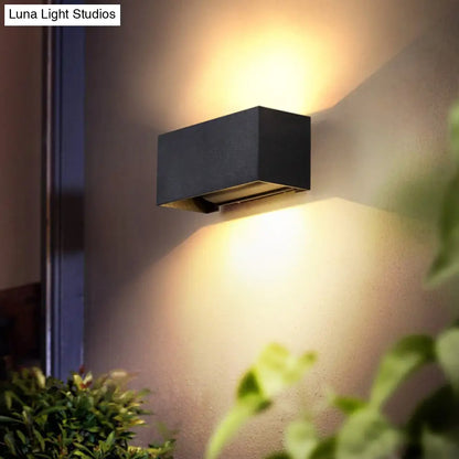 DecorBites™ Minimalist Metal Matte Black Rectangle LED Wall Washer Sconce Light for Yard