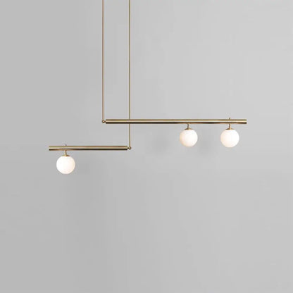 DecorBites™ Minimalist Metal Pendant Lighting with Gold Accents - Modern Globe Glass Island Ceiling Light for Living Room