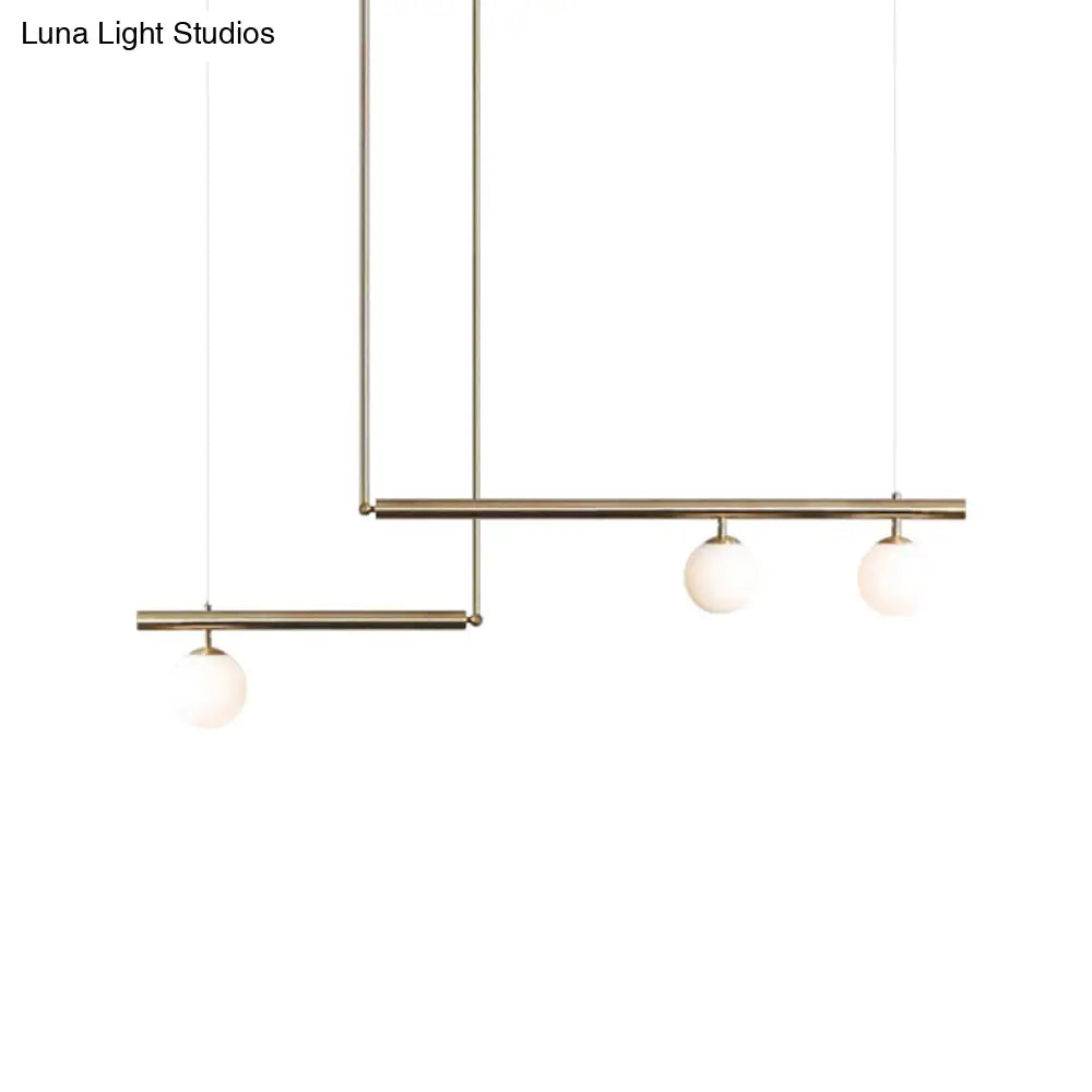 DecorBites™ Minimalist Metal Pendant Lighting with Gold Accents - Modern Globe Glass Island Ceiling Light for Living Room