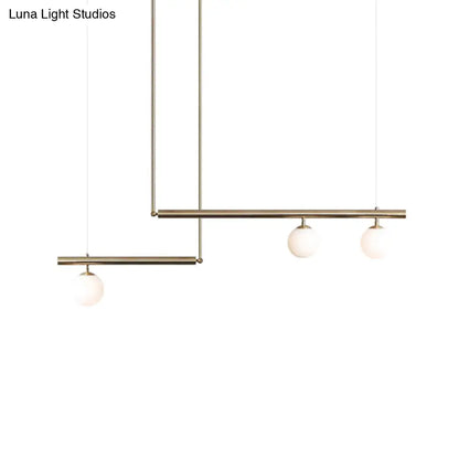 DecorBites™ Minimalist Metal Pendant Lighting with Gold Accents - Modern Globe Glass Island Ceiling Light for Living Room